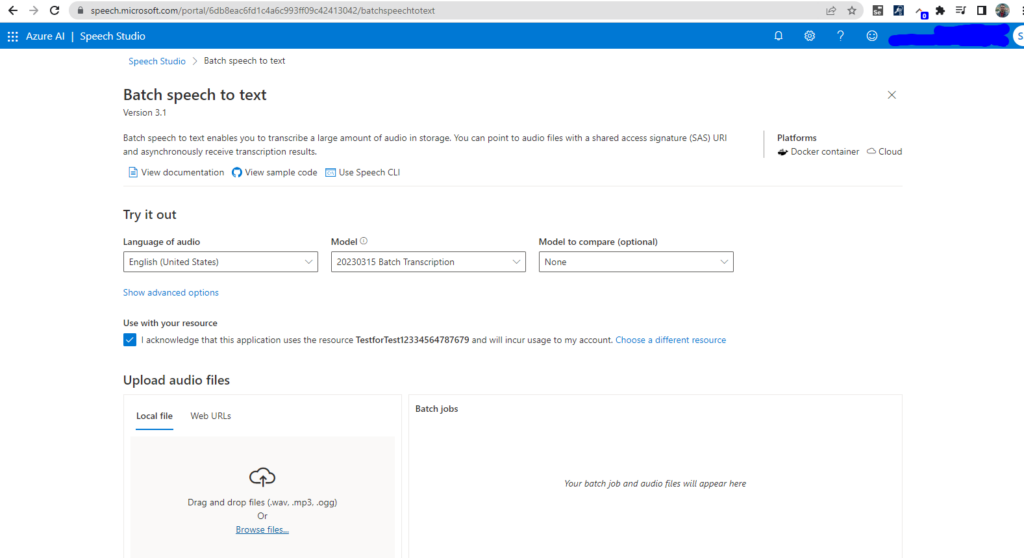 How to translate audio into text with "Speech-to-Text" by Microsoft Azure, image 1
