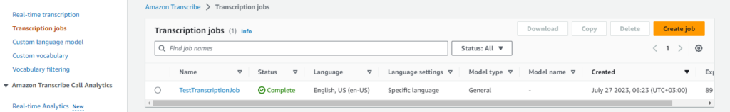 translate audio into text with Amazon “AWS Transcribe”, image 17