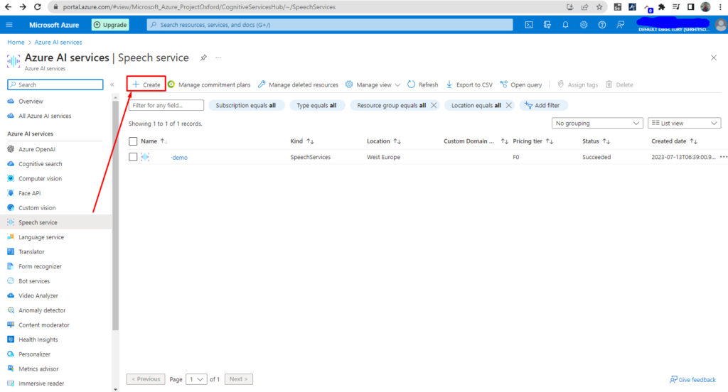How to translate audio into text with "Speech-to-Text" by Microsoft Azure, image 3