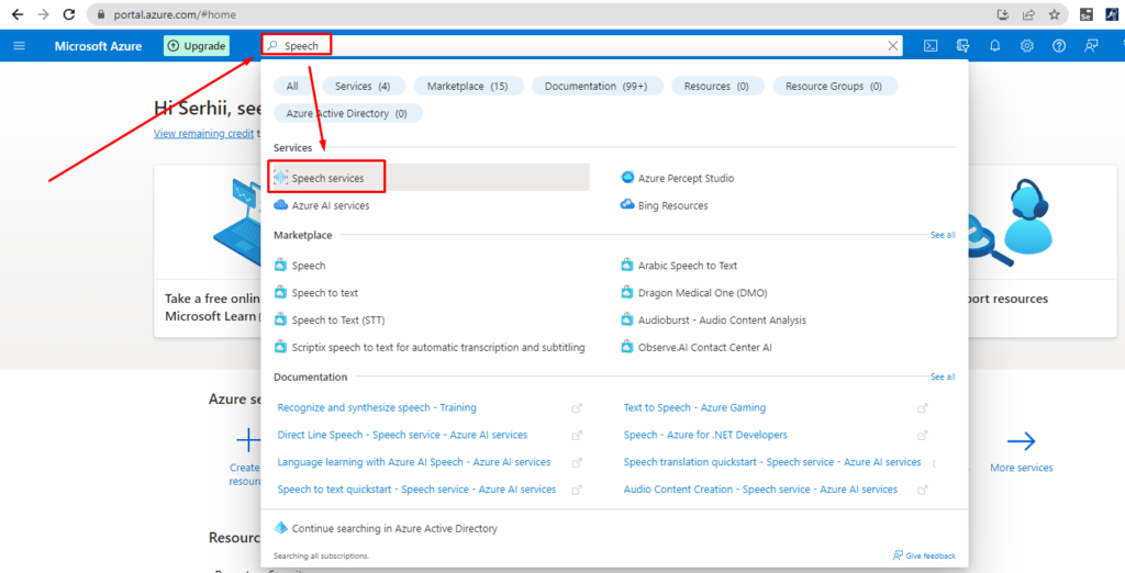 How to translate audio into text with "Speech-to-Text" by Microsoft Azure, image 2