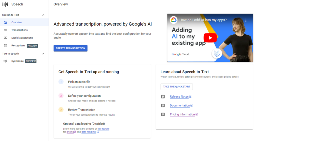 translate audio into text with Google Transcribe API, phase 3