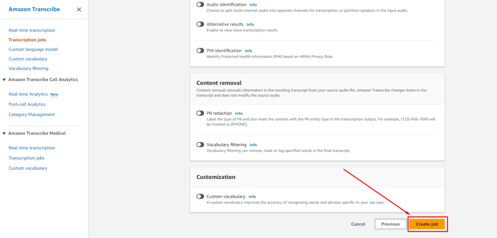 translate audio into text with Amazon “AWS Transcribe”, image 15