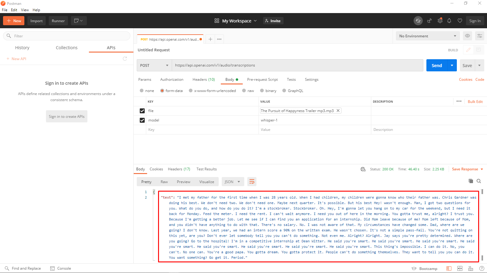 How to transcribe audio into text with the “Text to Speech” Whisper model by OpenAI