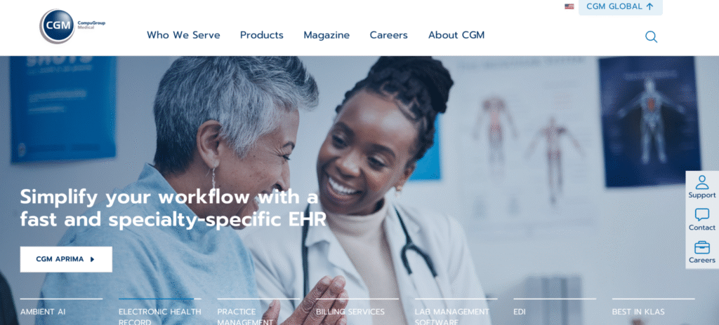 CompuGroup Medical (CGM) website page